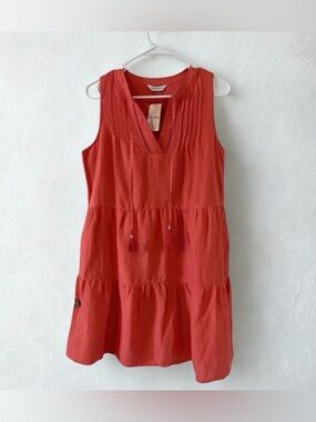 Tommy Bahama St Lucia Sleeveless Tier Dress Pockets Sz med, NWT